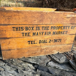 Vintage Mayfair Market Wooden Crate - Country Store Display