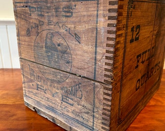 Vintage Boston Crate Petts Whiskey Crate Bald Eagle Brand Whisky Wooden Crate Advertising Crate Vintage Friend Street Boston Massachusetts