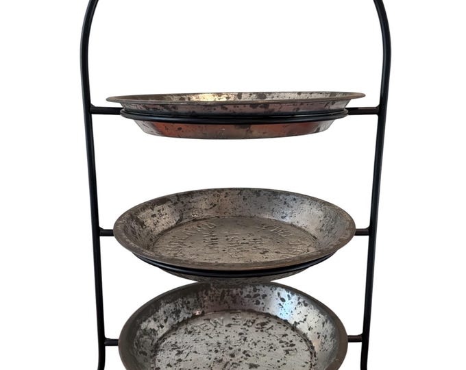 Vintage 3-tier Metal Pie Rack With Table Talk Pie Tins - Etsy