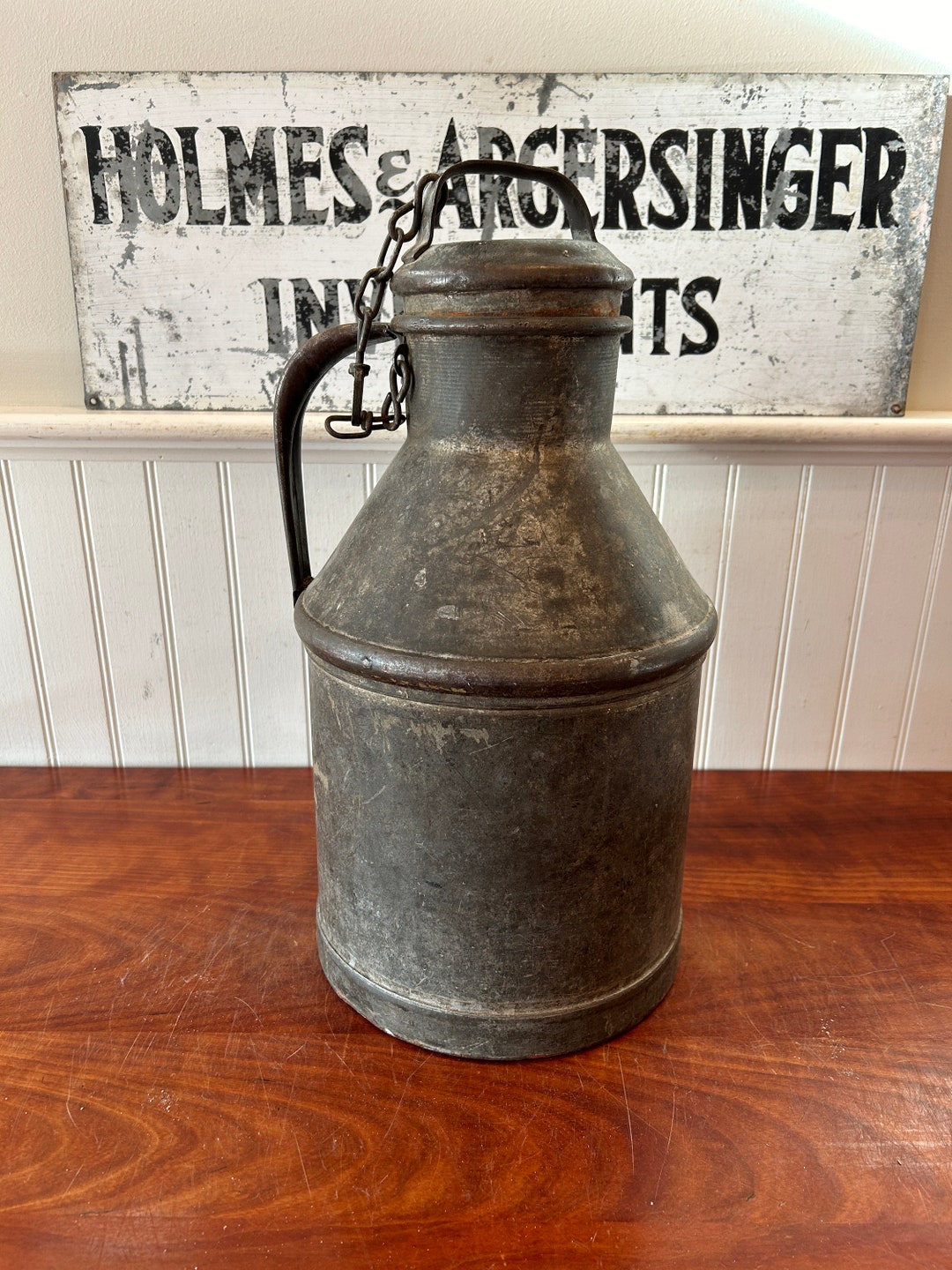 Vintage Milk Can With Lid 10 Quart Milk Can Small Milk Can Dairy