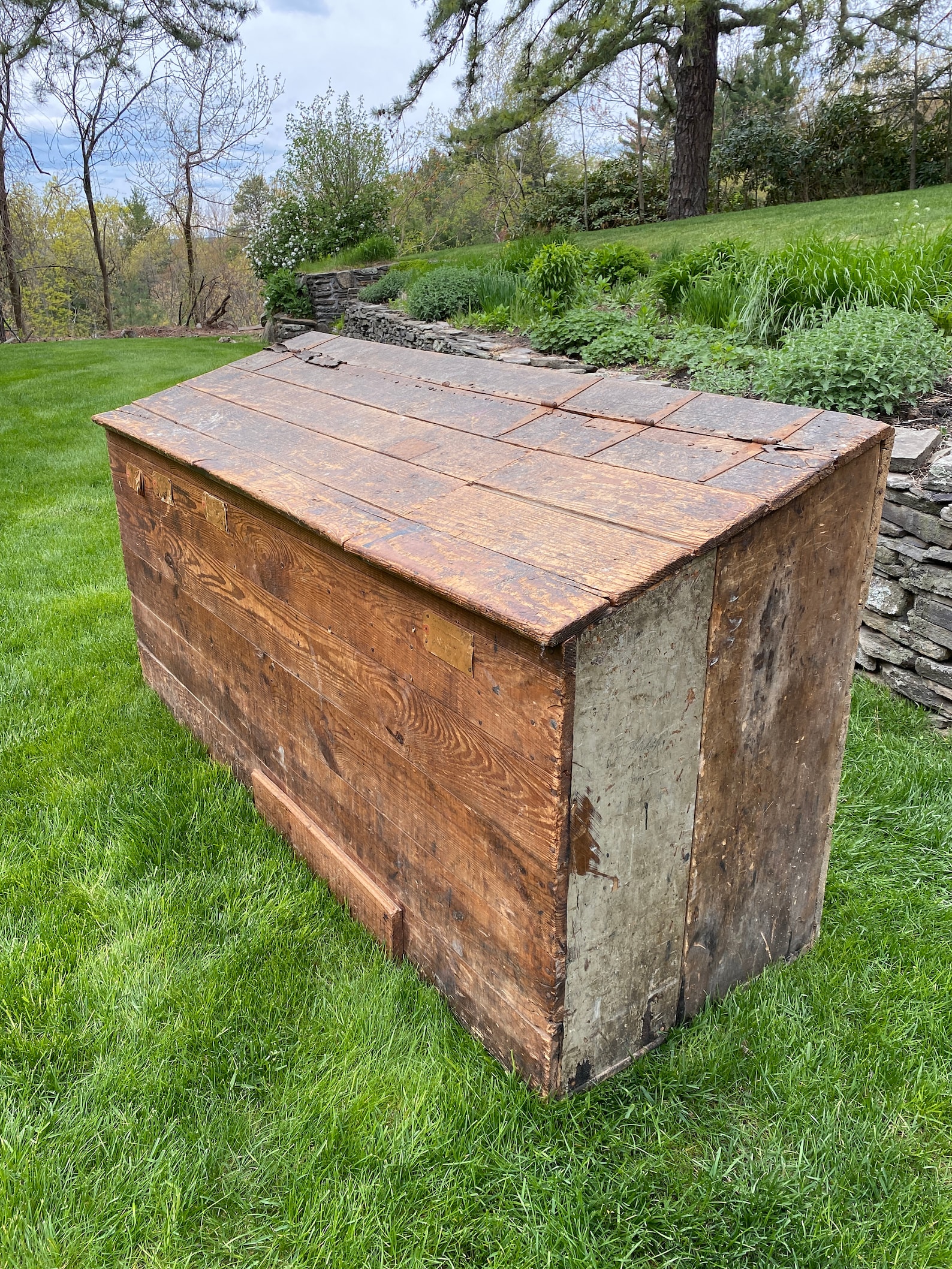 Antique Grain Bin Vintage Wooden Grain Bin Antique Wood Box Etsy