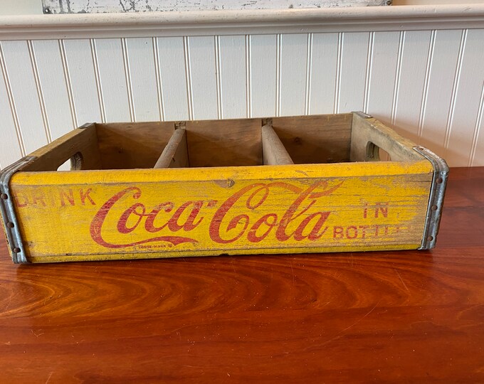 Vintage Yellow Coca Cola Crate Wooden Coca Cola Crate Etsy