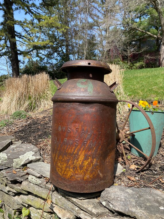 Vintage Milk Can Bellows Falls Coop Bellow Falls Vermont Dairy Etsy