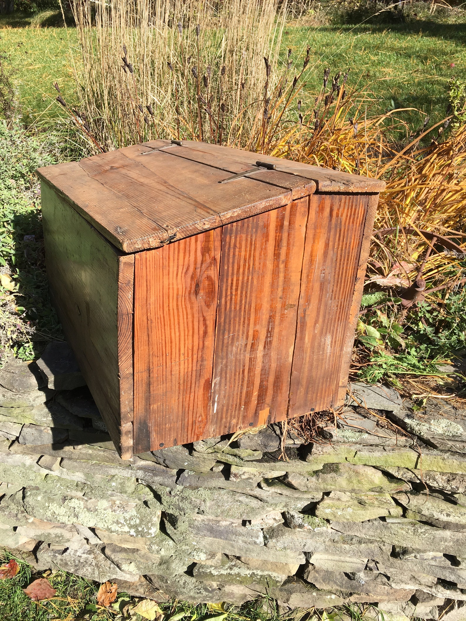 Antique Grain Bin Vintage Wooden Grain Bin Antique Wood Box Etsy