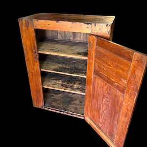 19th Century Vermont Farmhouse Cabinet: Antique Cupboard with Shelves