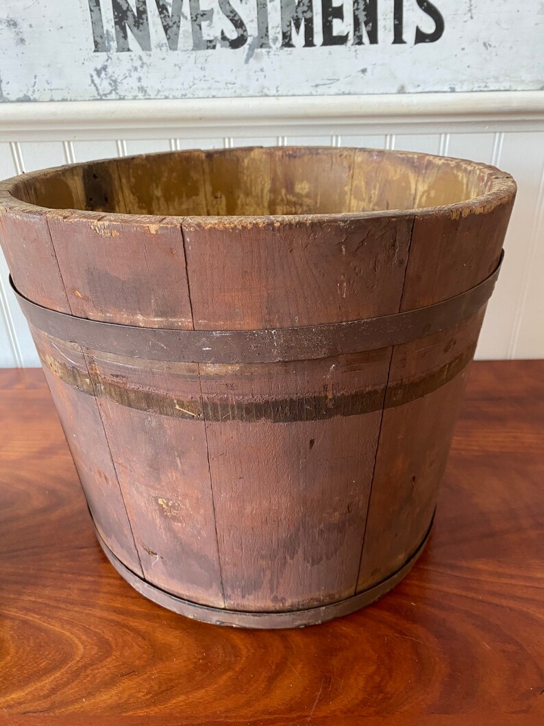 Wooden Bucket Stave Primitive Bucket Sap Bucket Sugar Bucket Etsy