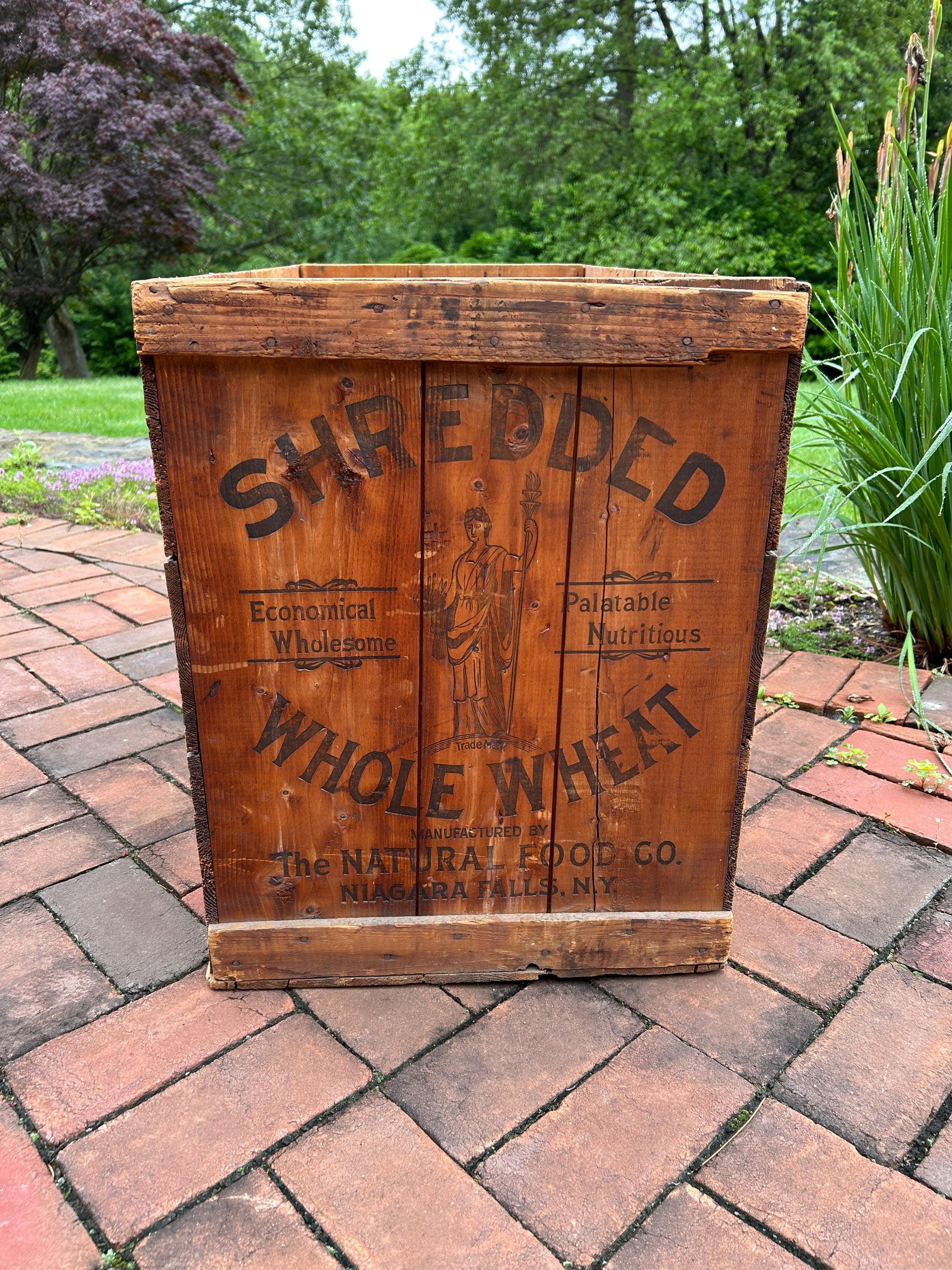 Antique Shredded Wheat Crate: Natural Food Co. Niagara Falls