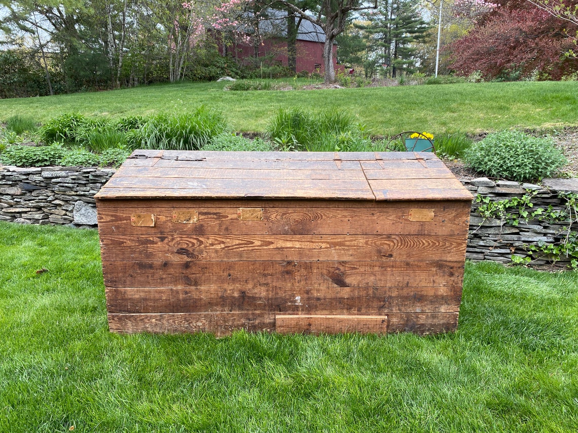 Antique Grain Bin Vintage Wooden Grain Bin Antique Wood Box Etsy