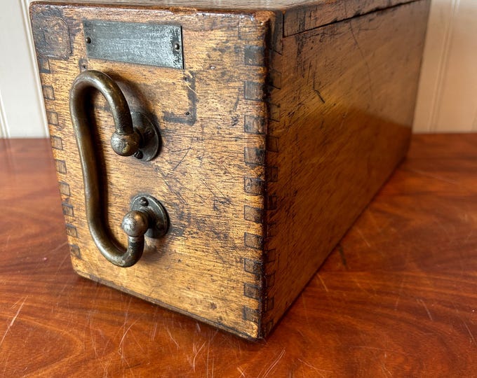 Vintage Microscope Box Vintage Bausch & Lomb Microscope Box: Dovetailed Wood Case With Brass ...