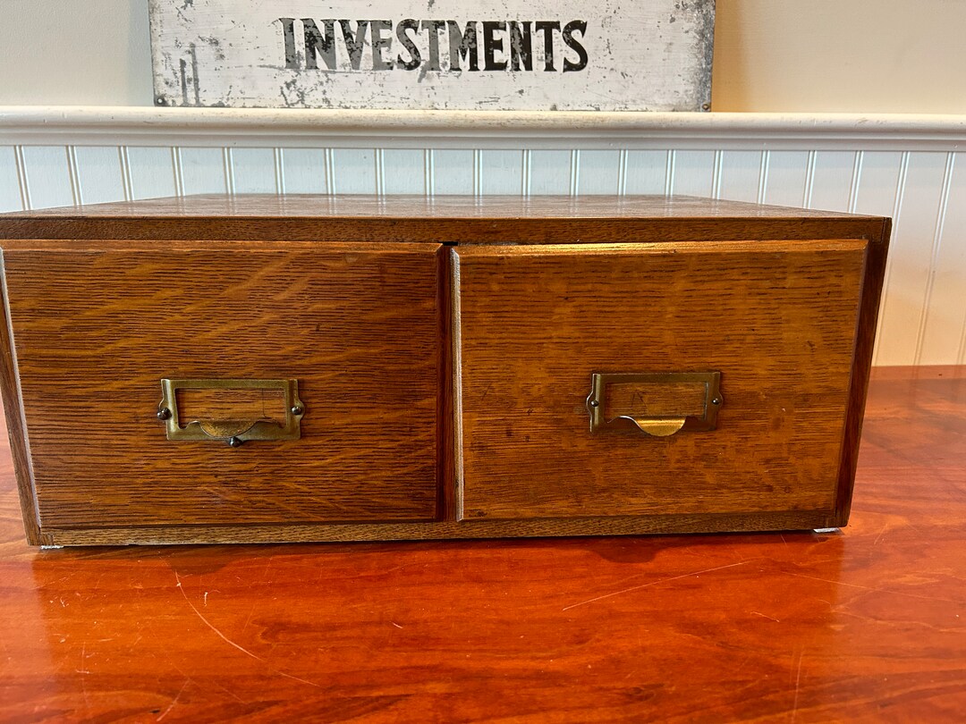 Vintage Oak Card Catalog Weis Oak File Vintage Oak Etsy Canada