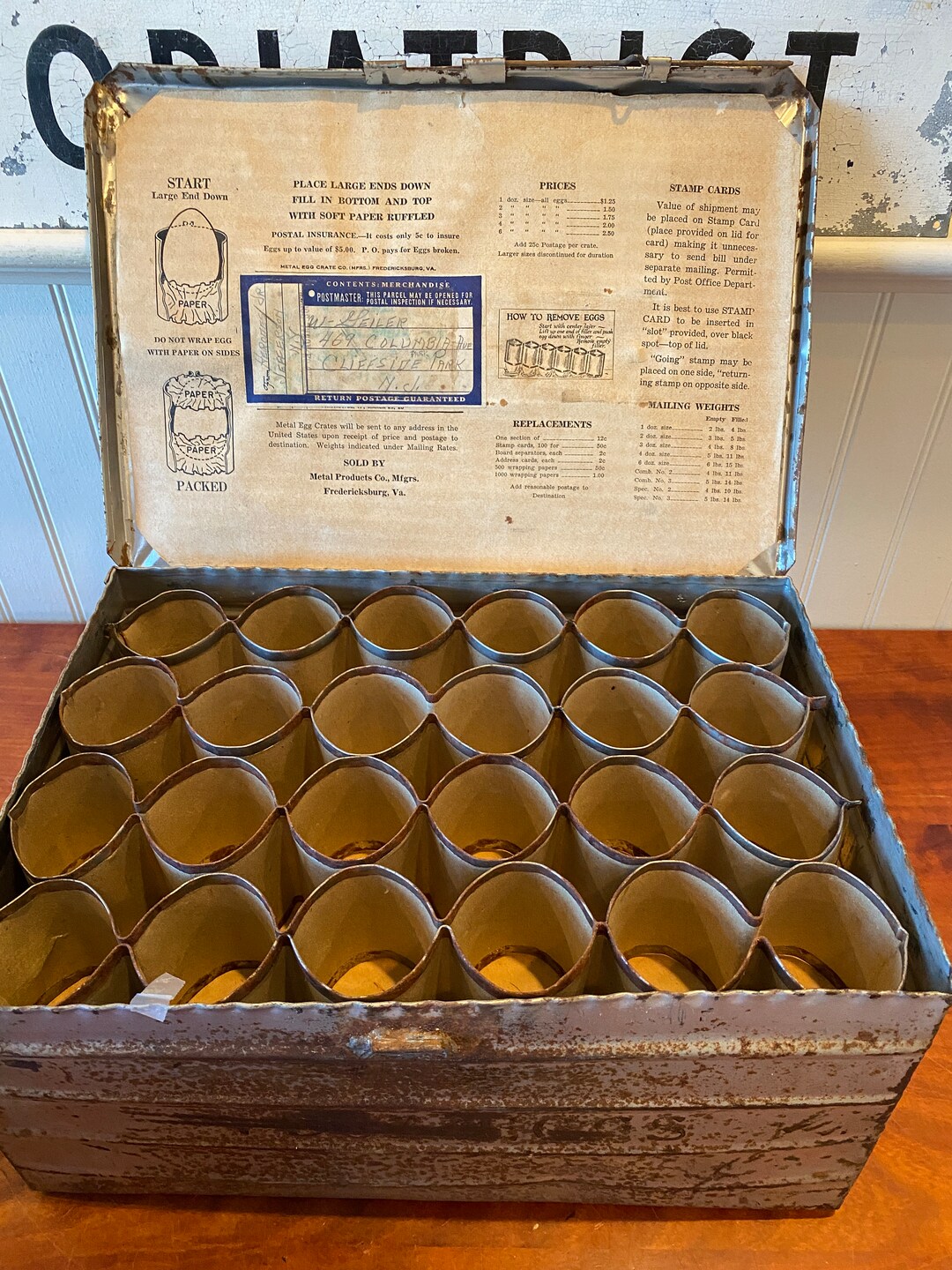 Vintage Egg Crate Antique Crate Galvanized Egg Crate Country Etsy