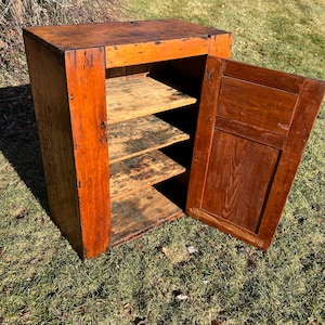 19th Century Vermont Farmhouse Cabinet: Antique Cupboard with Shelves