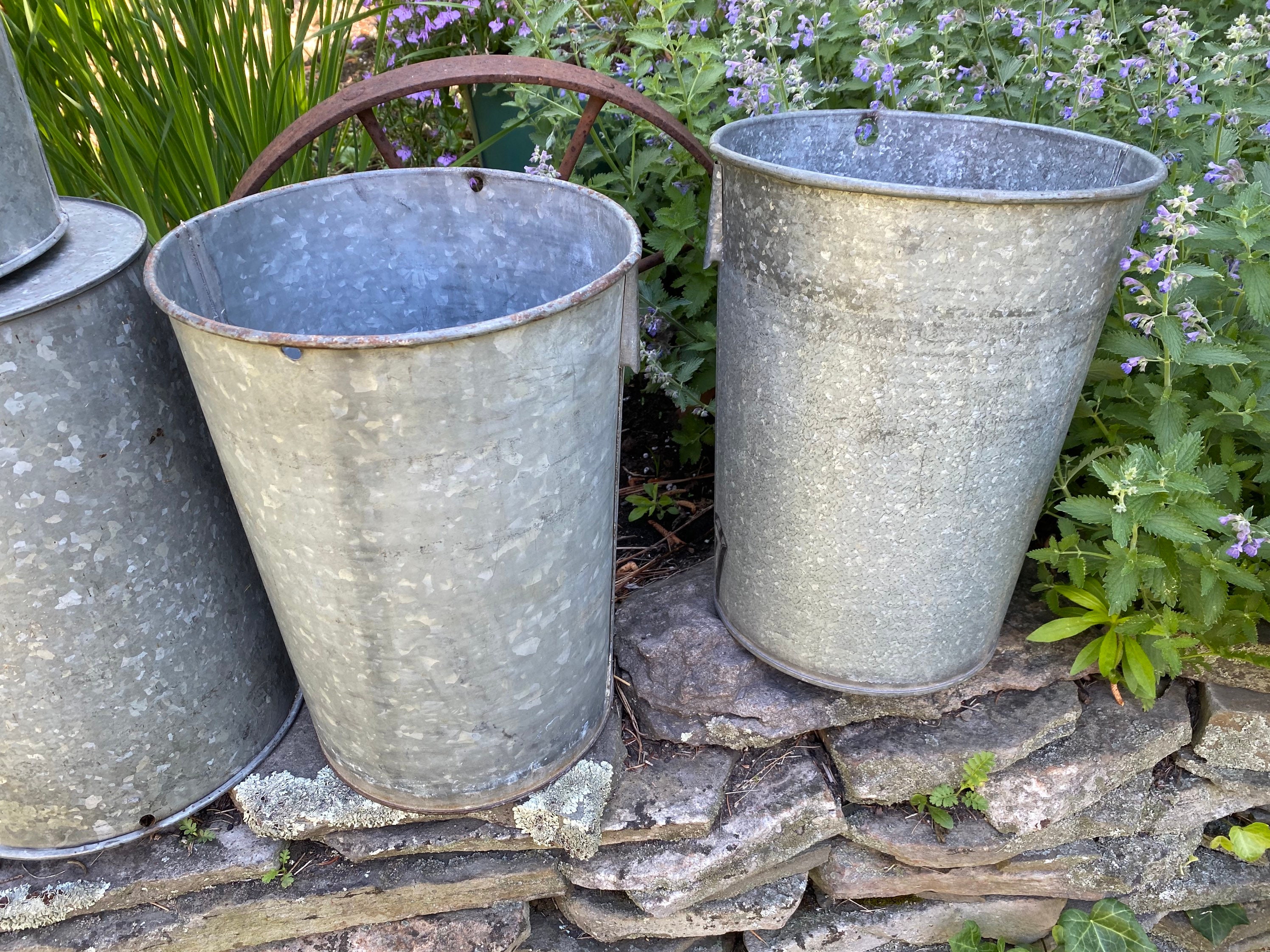 Vintage Sap Buckets Sap Buckets Vermont Galvanized Sap Buckets Etsy