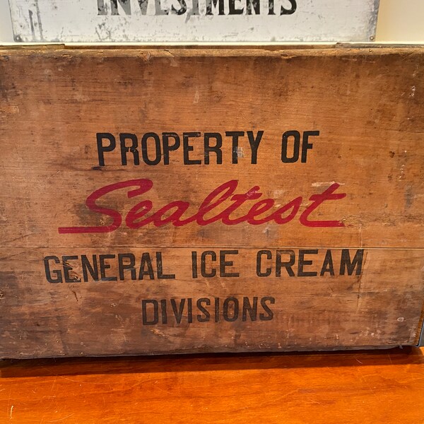 Vintage Wood Crate Vintage Sealtest Milk Crate - Wooden Advertising Crate - Sealtest Dairy Crate - Dairy Crate - 1950's Crate