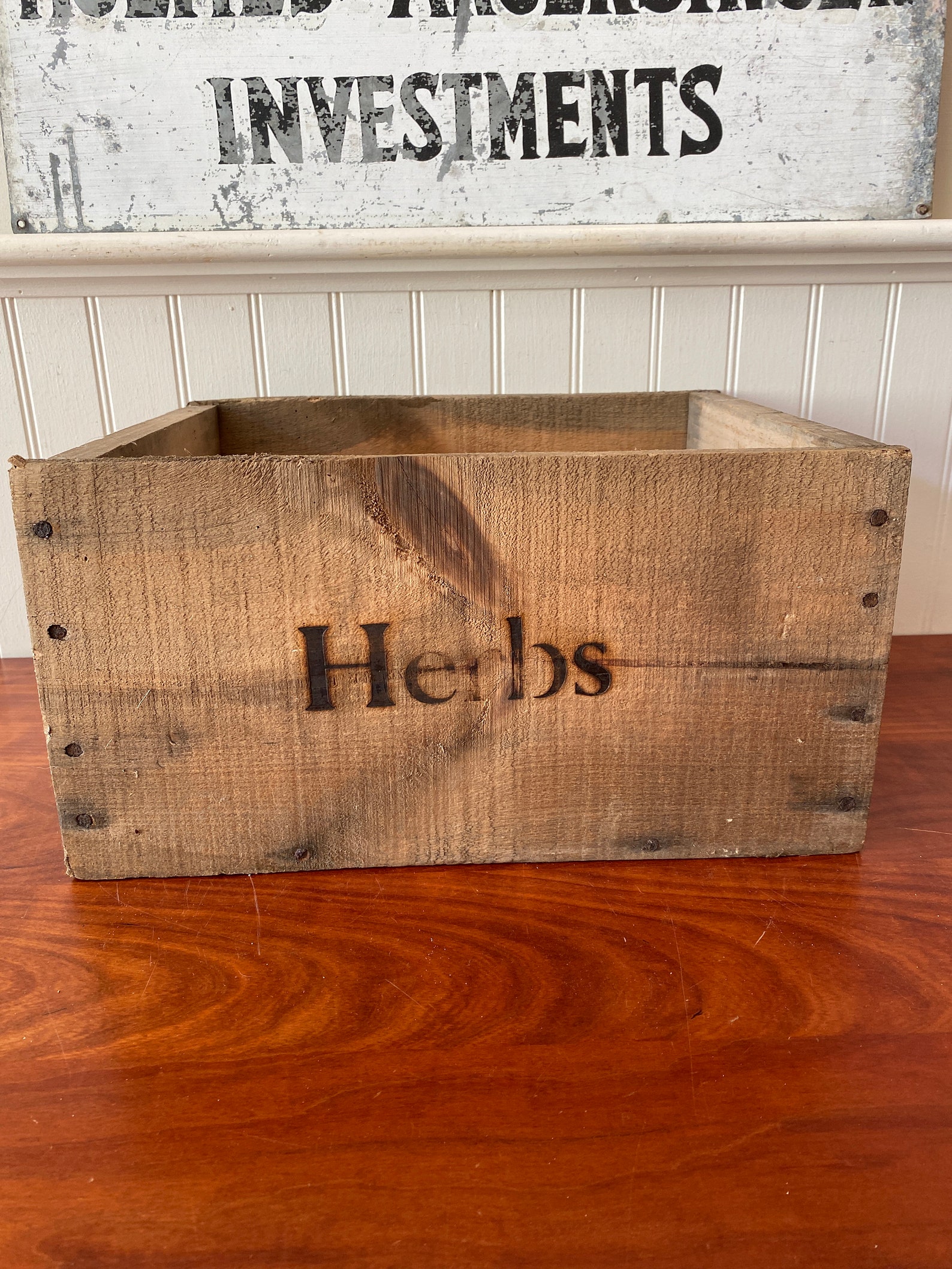 Vintage Crate Herbs Harvesting Box Herb Planter Wooden Etsy