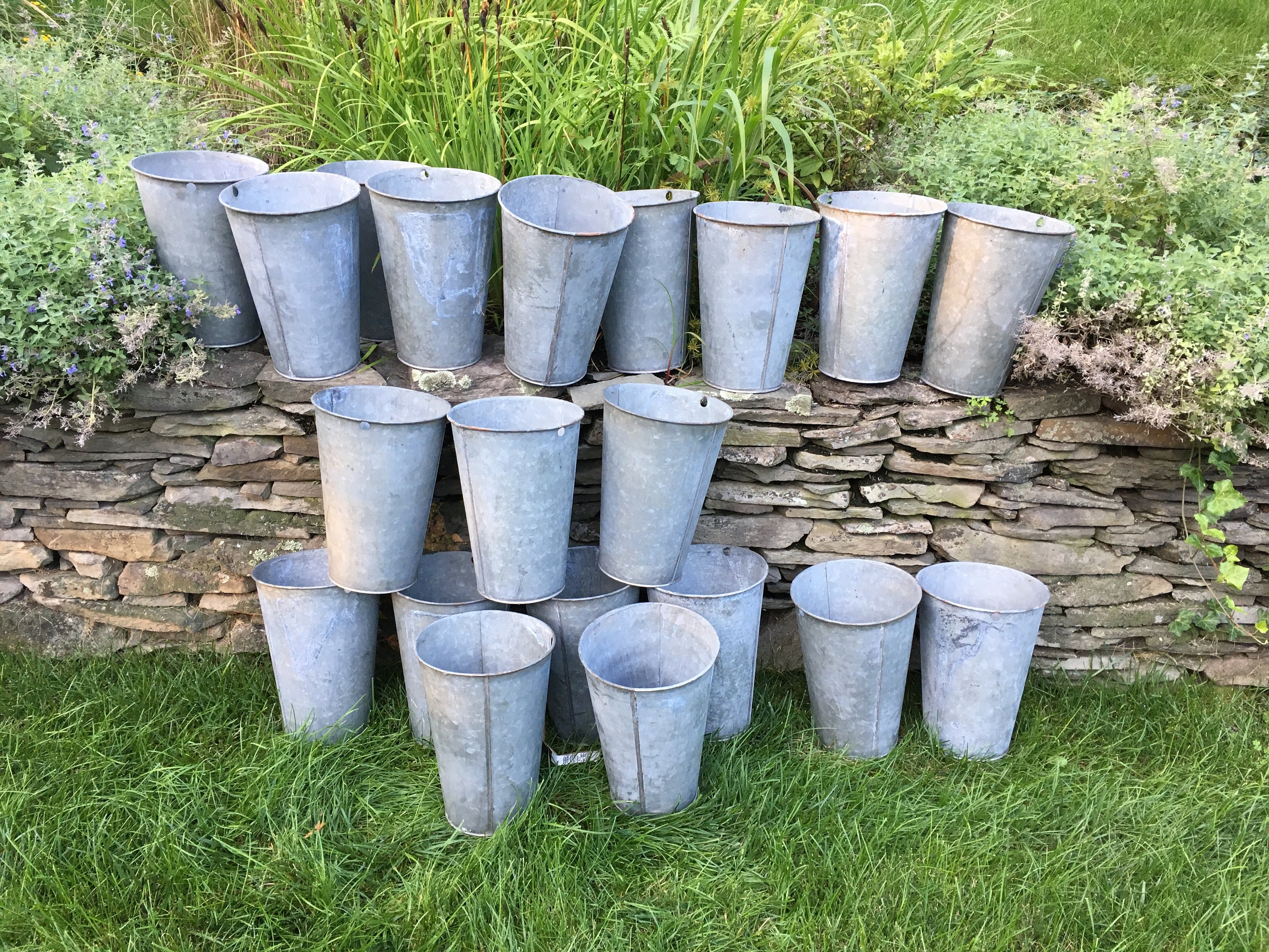 Vintage Sap Buckets Sap Buckets Vermont Galvanized Sap Buckets Etsy