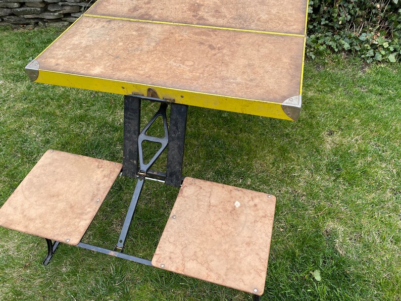Vintage Folding Picnic Table Vintage Folding Table and Four Etsy