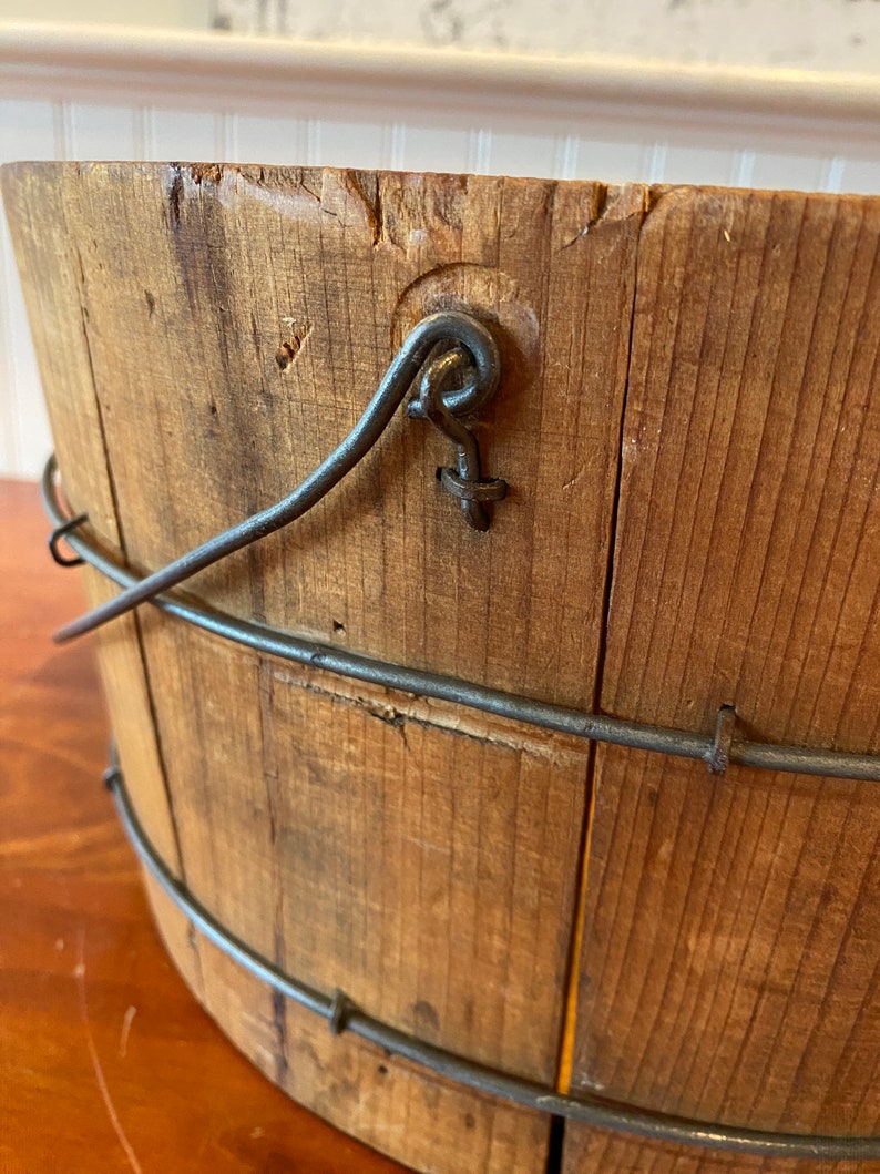 Wooden Bucket Stave Primitive Bucket Wood Bucket Sugar Bucket Etsy