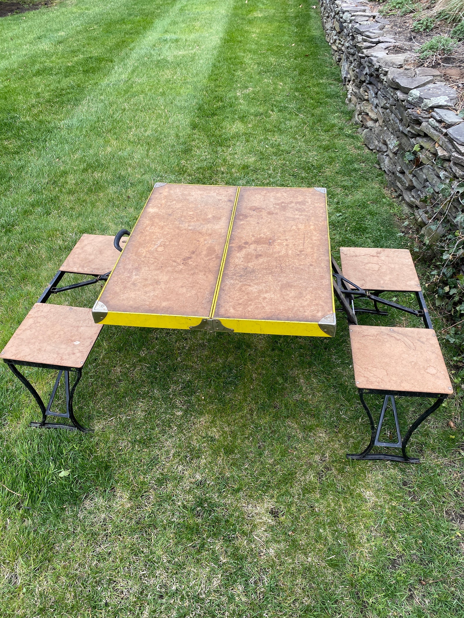 Vintage Folding Picnic Table Vintage Folding Table and Four Etsy