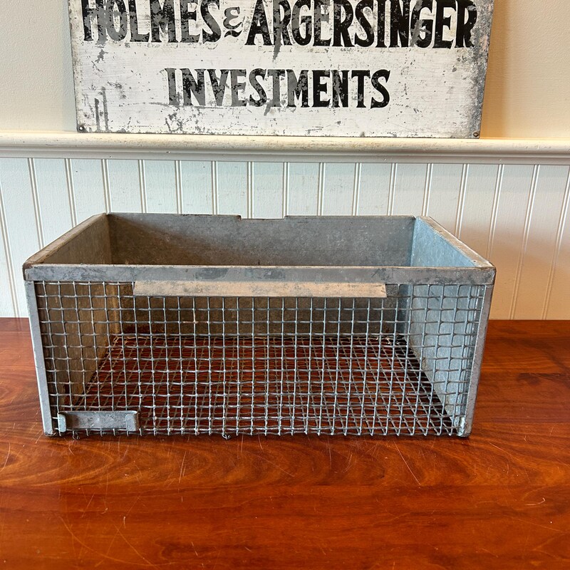 Vintage Galvanized Basket - Etsy
