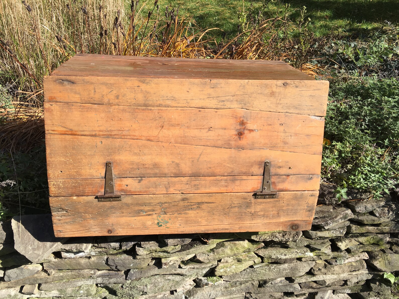 Antique Grain Bin Vintage Wooden Grain Bin Antique Wood Box Etsy