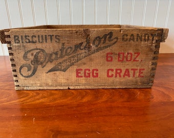 Brantford Ontario Advertising Crate Vintage Wooden Crate Vintage Crate Paterson Candy Egg Crate Co Crate Candy Crate Wooden Candy Company