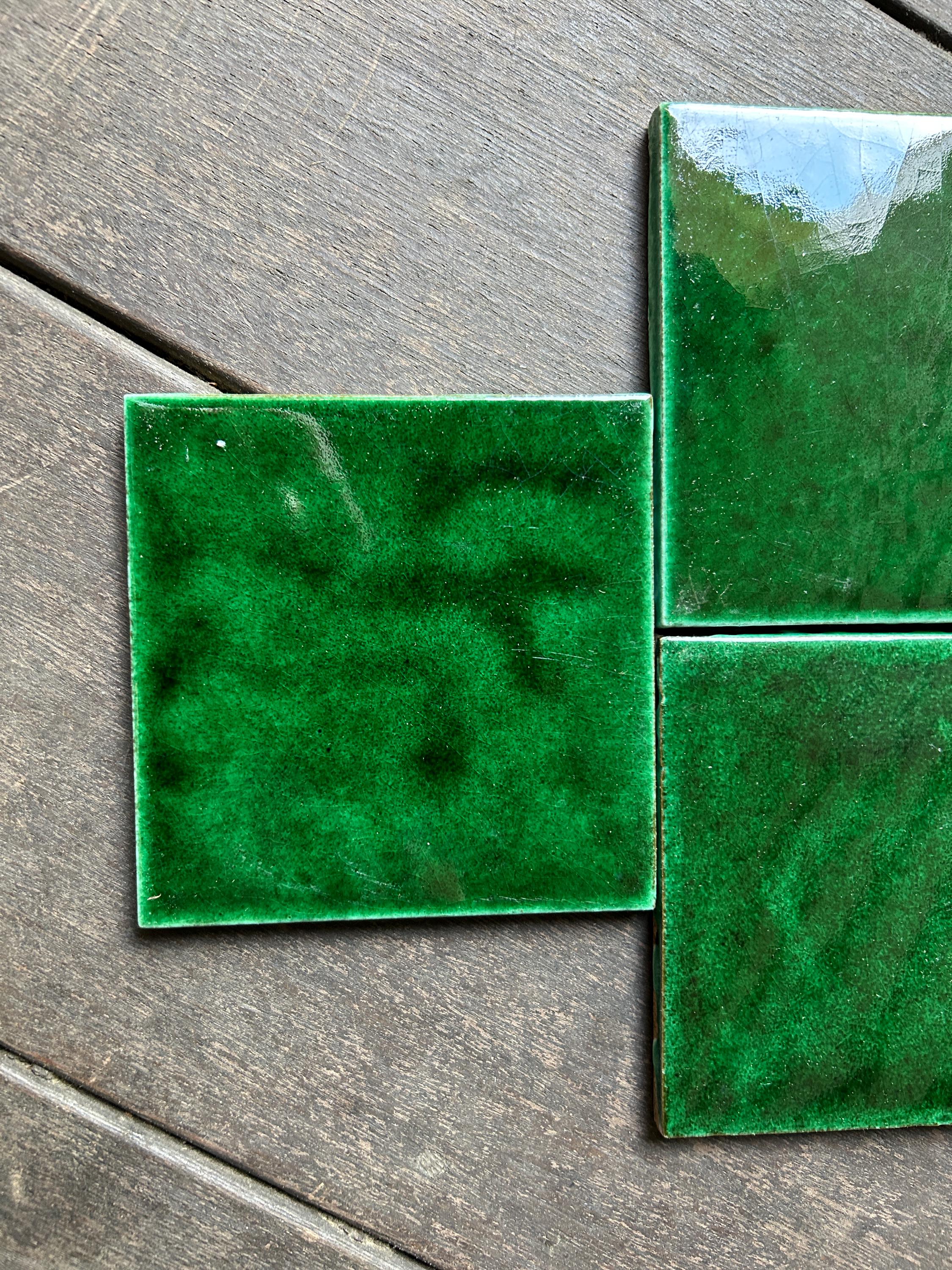 Vintage Dark Green Art Tile: 4