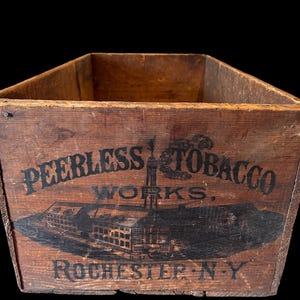 Vintage Peerless Tobacco Crate: Rochester NY General Store Display