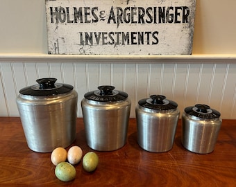 Mid Century Modern MCM Kromex Aluminum Canister and Shaker Set for