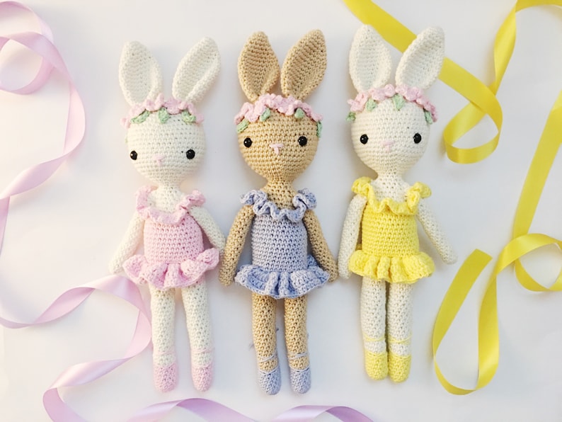 Ballerina bunny crochet handmade toy image 8