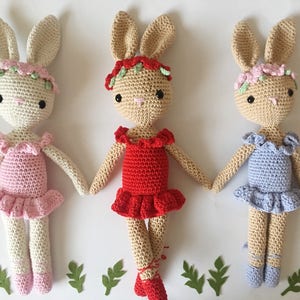 Ballerina bunny crochet handmade toy image 7