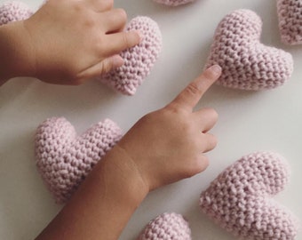 Crochet hearts handmade