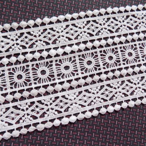 Off White Lace Trim by the yard,  11.5 cm Geometrical lace trim, Insertion lace