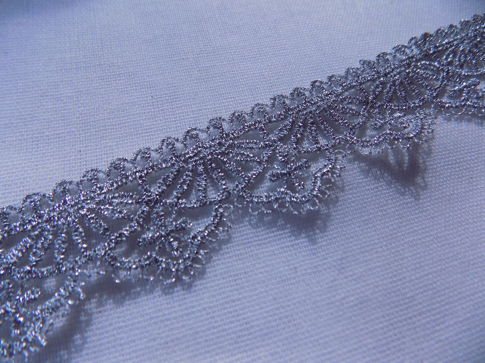 Silver Lace Trim by the Yard 25 Mm Venice Lace Trim Metallic Etsy