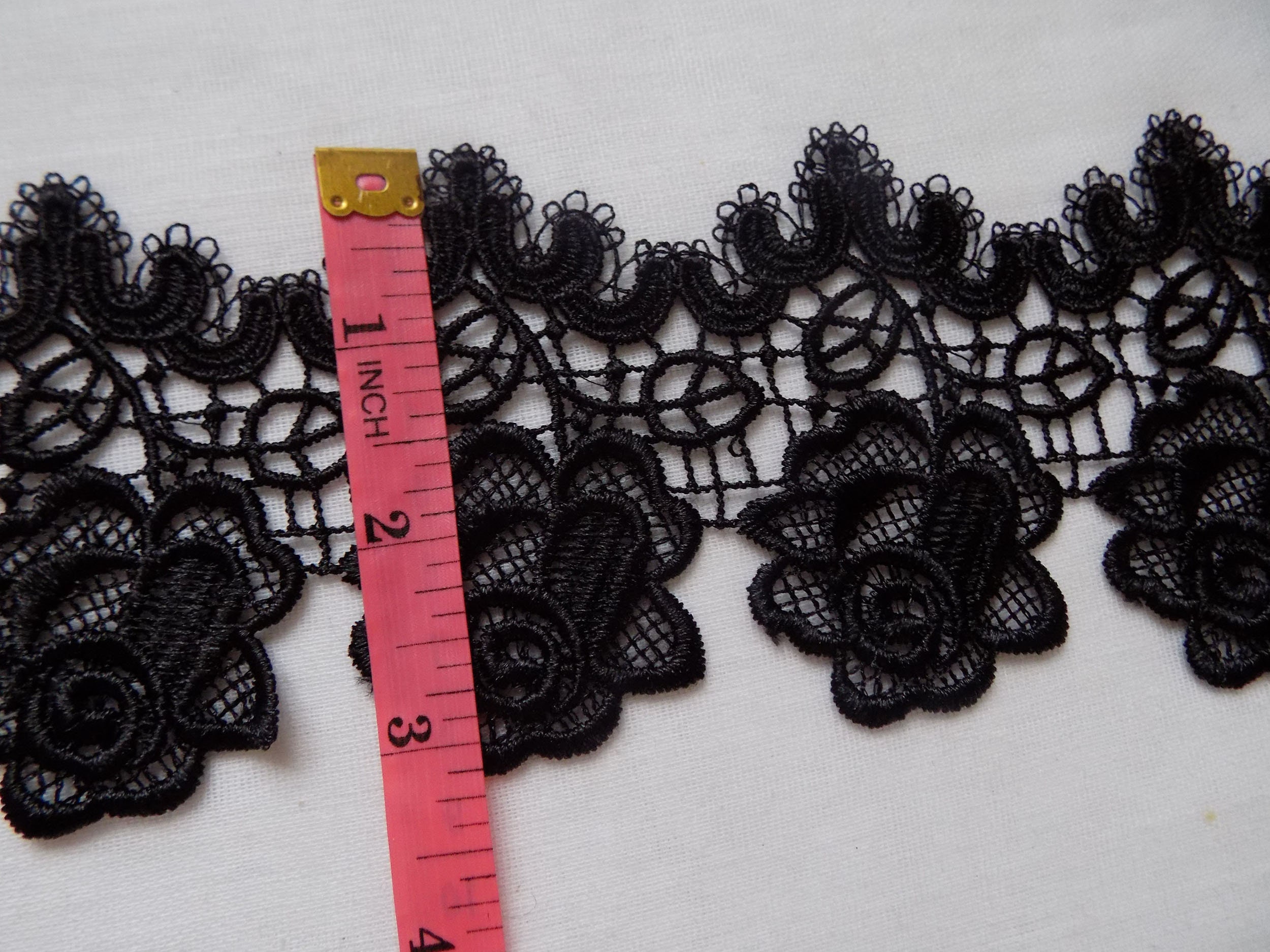 Black venice lace trim by the on sale yard