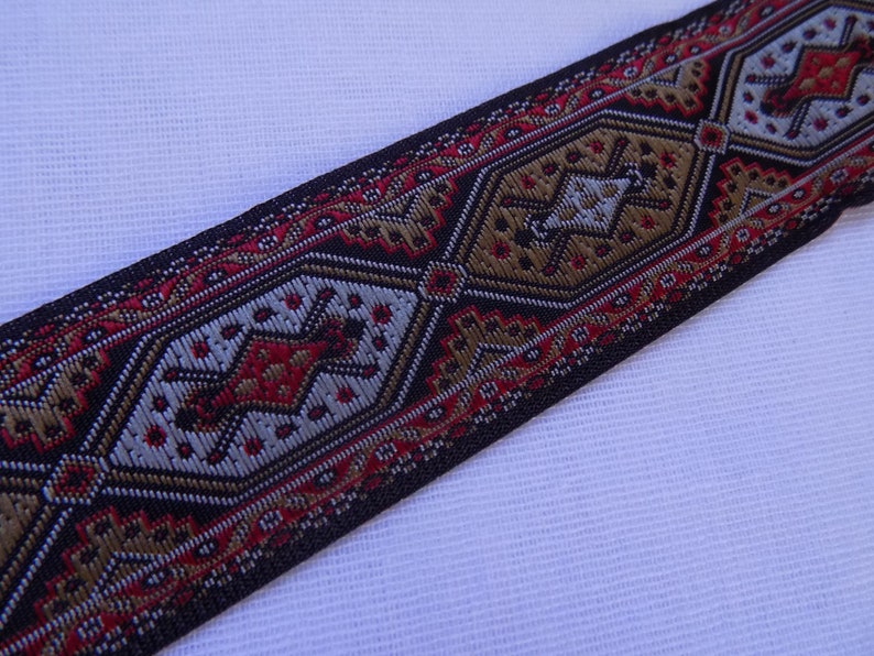 33 mm geometric jacquard trim by the yard Oriental pattern jacquard ribbon