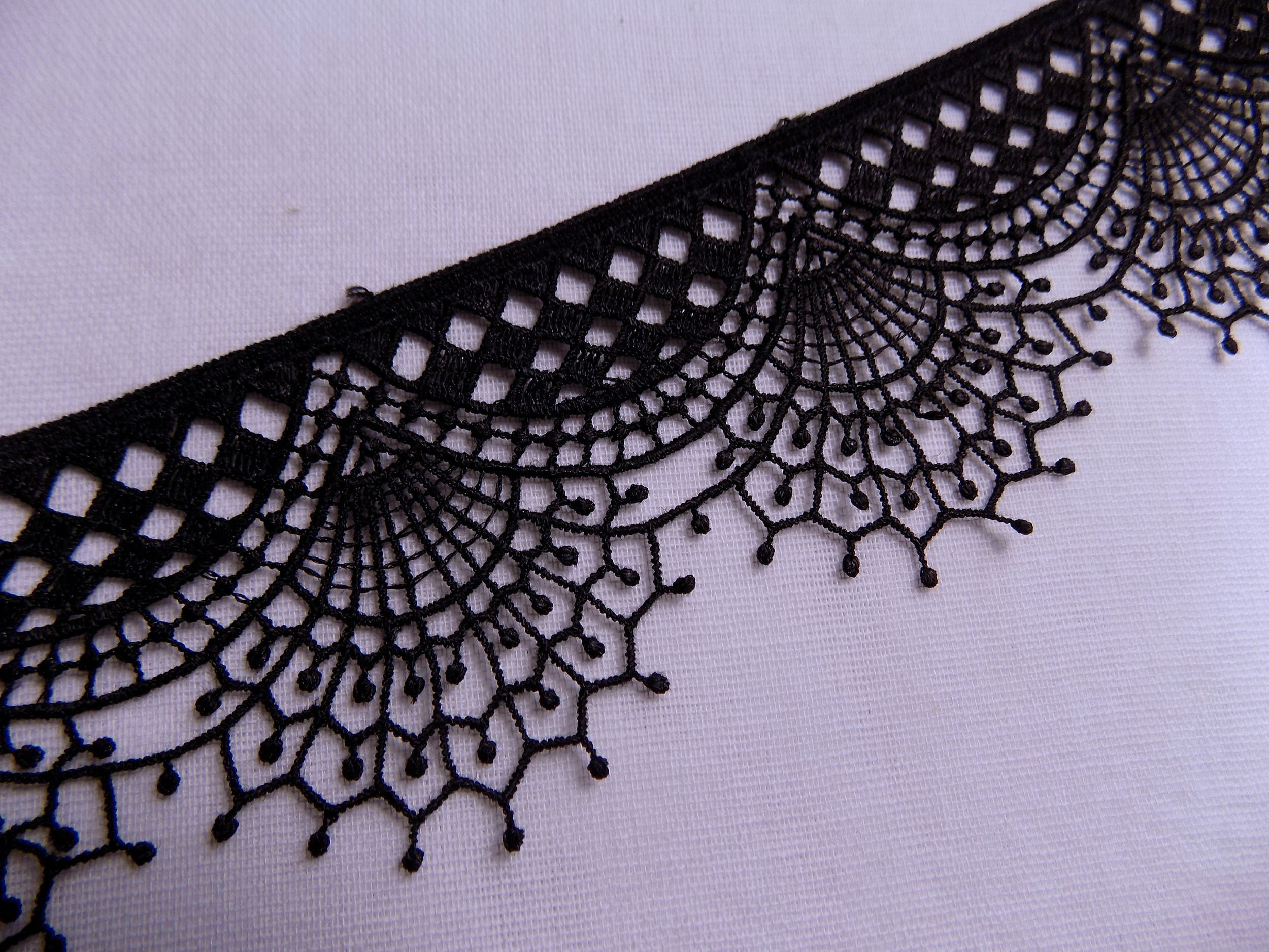 Black Venice Lace Trim by the Yard 55 Mm Cobweb Spider Lace - Etsy