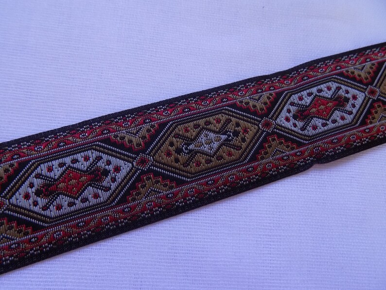 33 mm geometric jacquard trim by the yard Oriental pattern jacquard ribbon