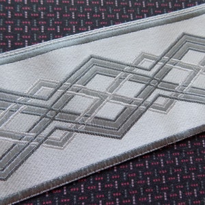 Gray Curtain trim tape, jacquard ribbon, 70 mm wide woven ribbon trim by the yard, Tape trim for curtains