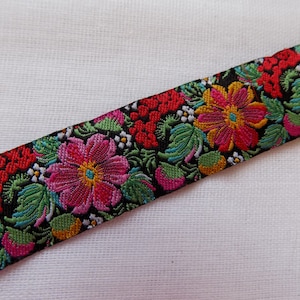 Colorful jacquard ribbon, 20 mm floral jacquard trim, jacquard ribbon trim by the yard