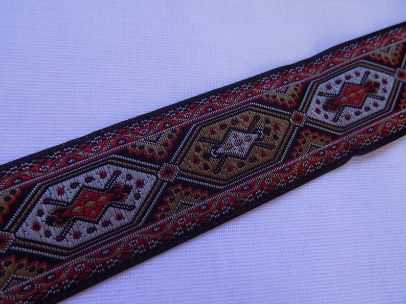33 mm geometric jacquard trim by the yard Oriental pattern jacquard ribbon
