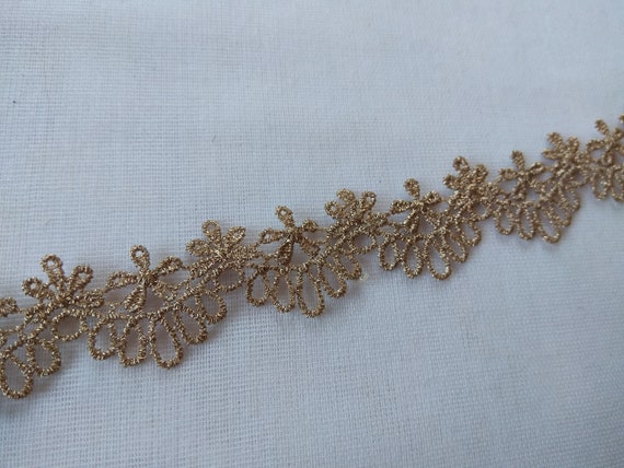Gold Venise Lace Trim by the Yard 25 Mm Metallic Lace Trim