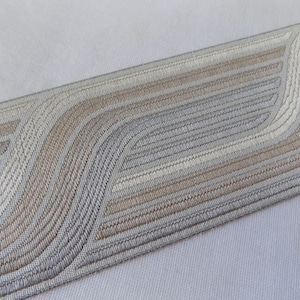 Gray, taupe and cream Curtain trim tape, 70 mm wide woven ribbon trim by the yard, Tape trim for curtains