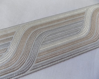Gray, taupe and cream Curtain trim tape, 70 mm wide woven ribbon trim by the yard, Tape trim for curtains