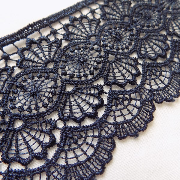 Navy blue Venise Lace Trim by the yard