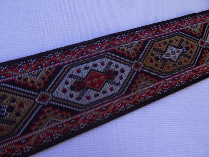 33 mm geometric jacquard trim by the yard Oriental pattern jacquard ribbon