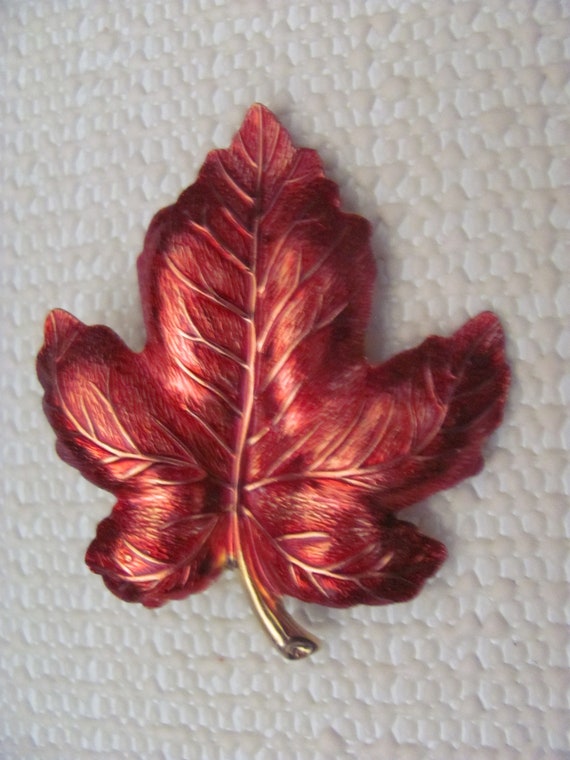 Scarlet Leaf Brooch - image 7