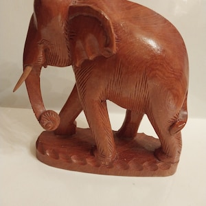Teak Elephant Figurine