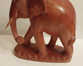 Teak Elephant Figurine