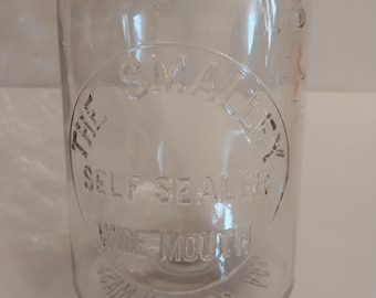Vintage Smalley Glass Canning Jar